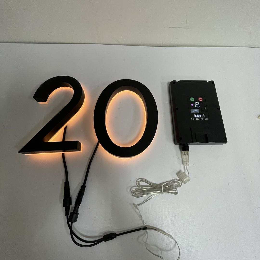 Solar 30cm Metal LED House Numbers