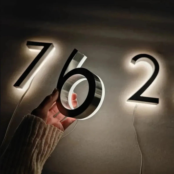 Custom Metal 3D LED House Numbers and Letters.