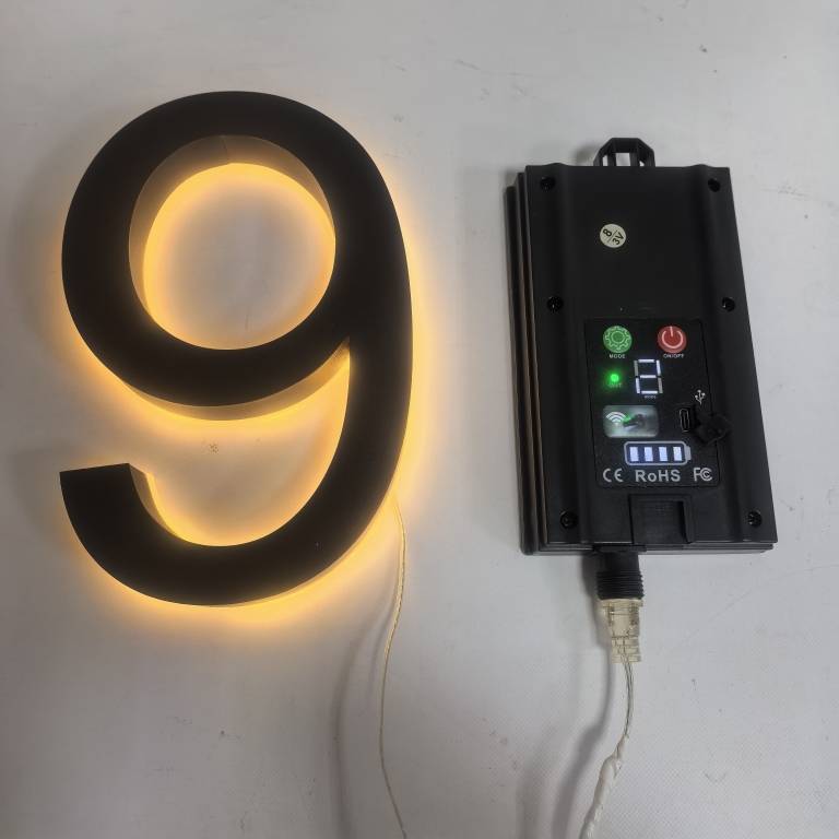 Solar 40cm Metal LED House Numbers