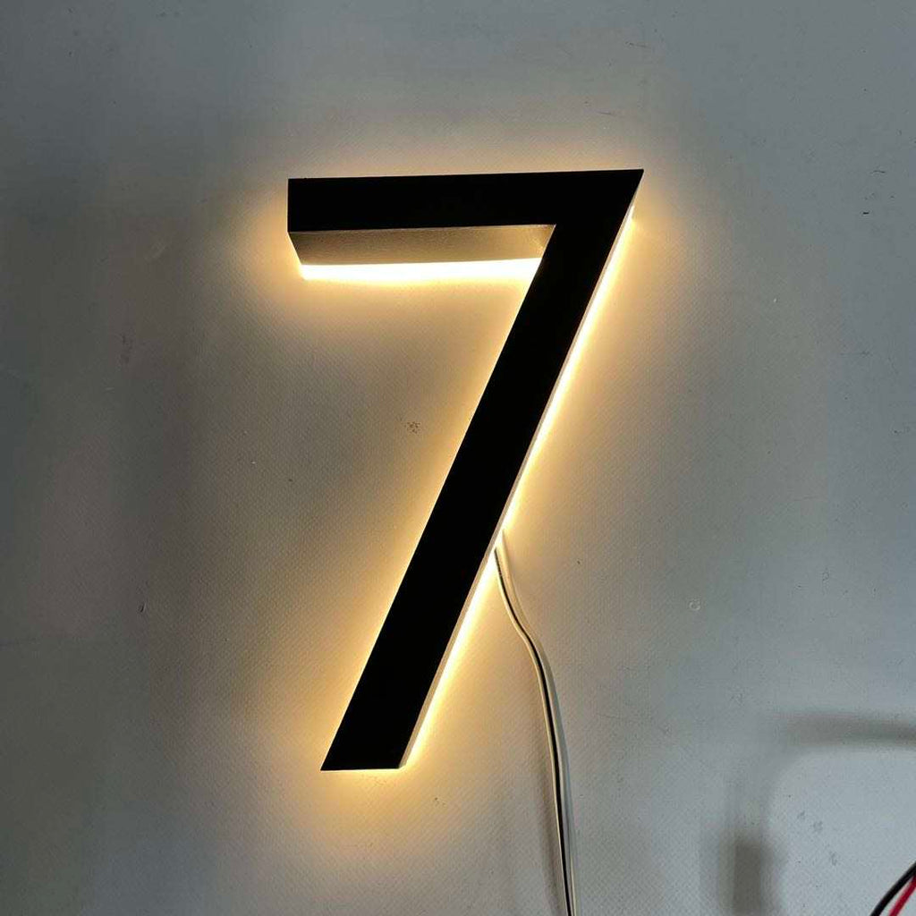 Solar 16cm Metal LED House Numbers - Each