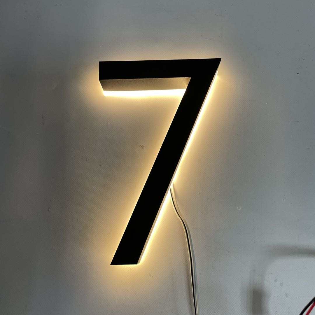 Solar 16cm Metal LED House Numbers - Each