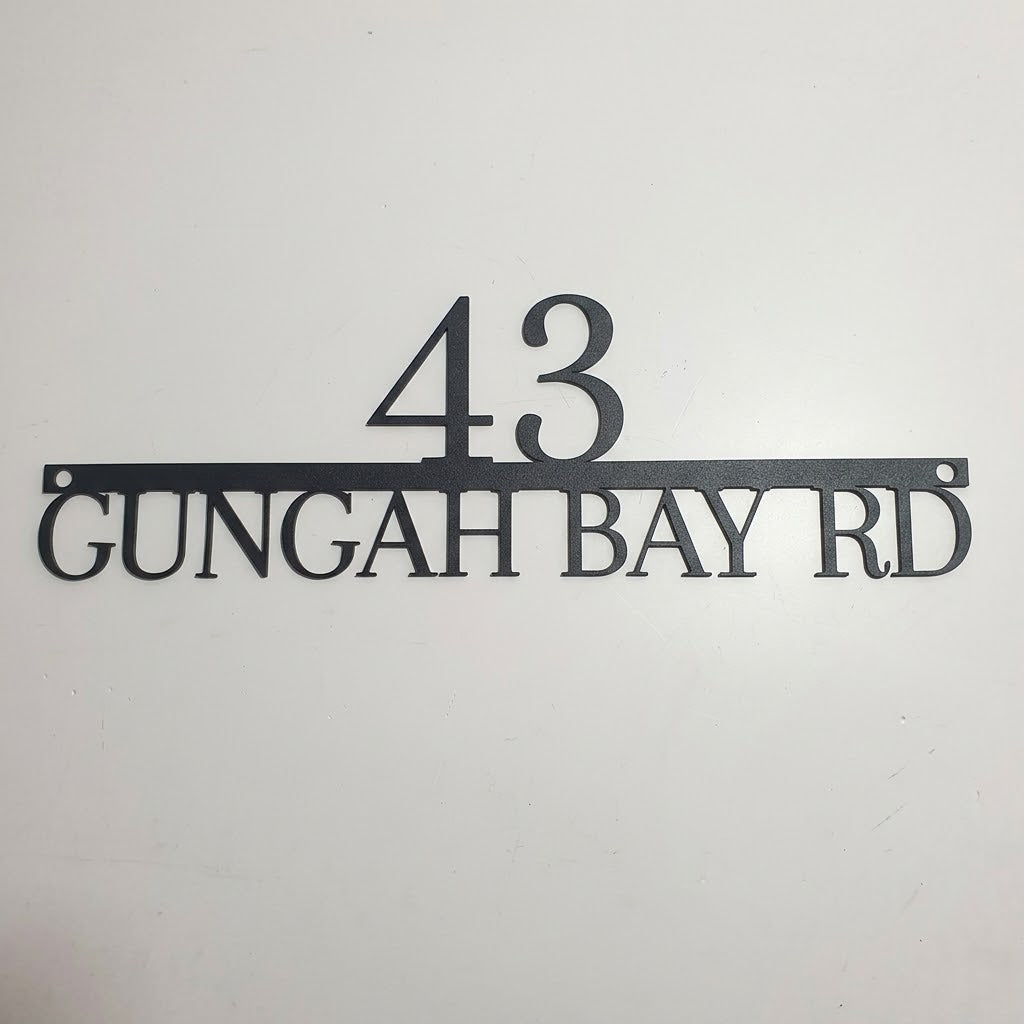 Floating Metal House Number Sign