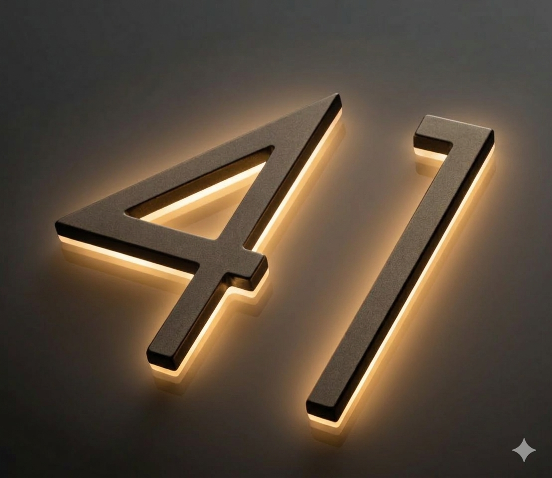 Bronze LED house numbers