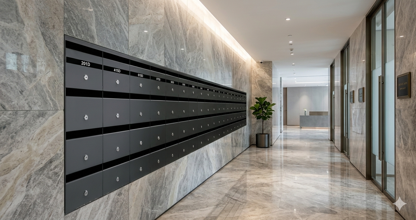 Mailbox Commercial bank Mailboxes - freestanding or brick-in