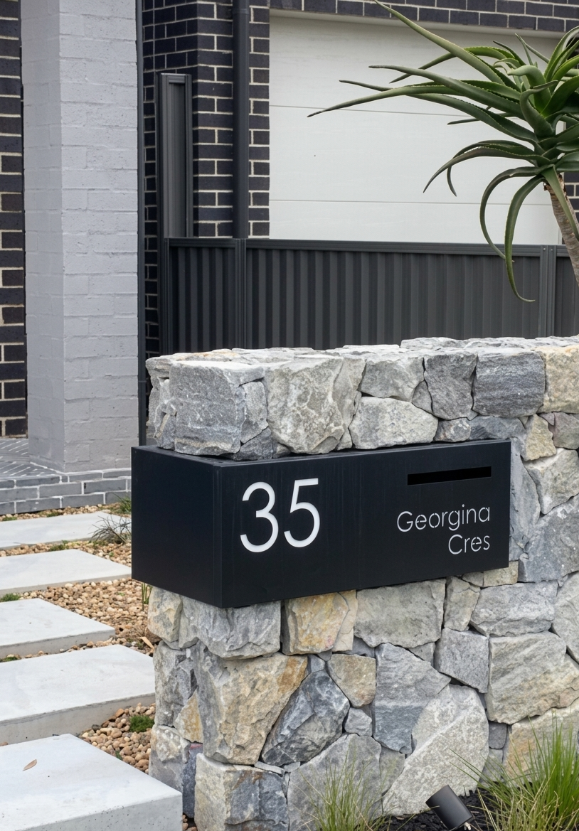 Custom LED Stainless Steel Letterbox – Bungalow Signs