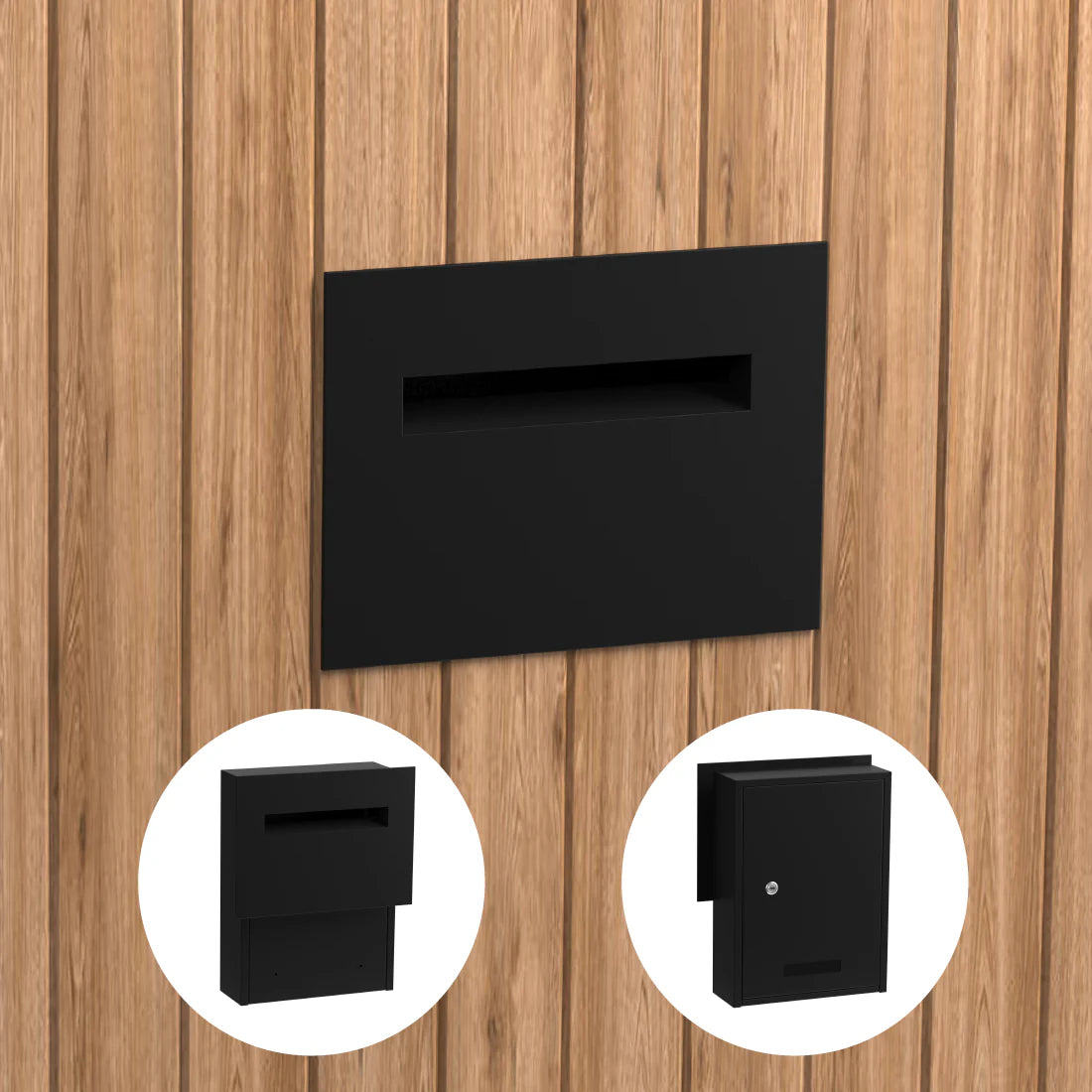 Black Mima Slimline Modern Mailbox