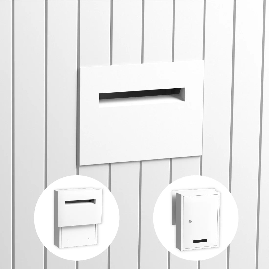 White Mima Slimline Modern Mailbox