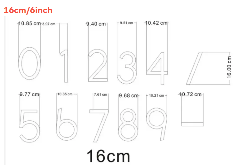 16cm sign measurement guide