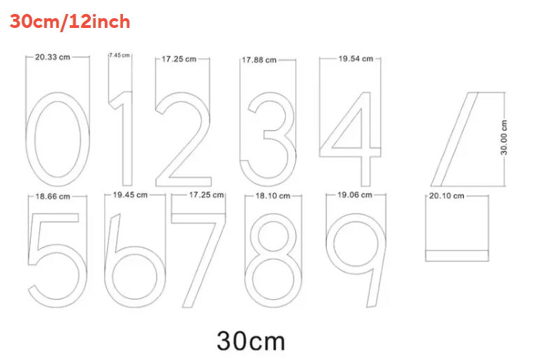 30cm sign measurement guide