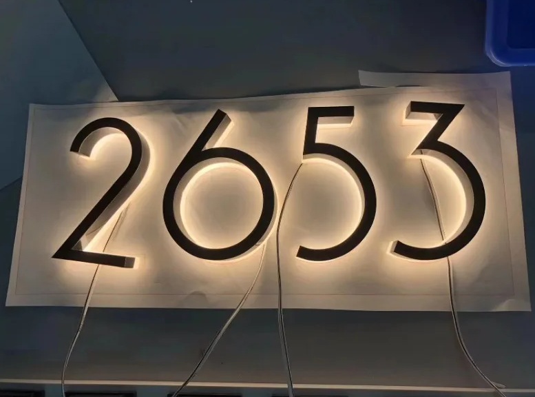 Floating Metal House Sign - Mock up