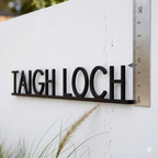 Floating Metal House Sign - Mock up
