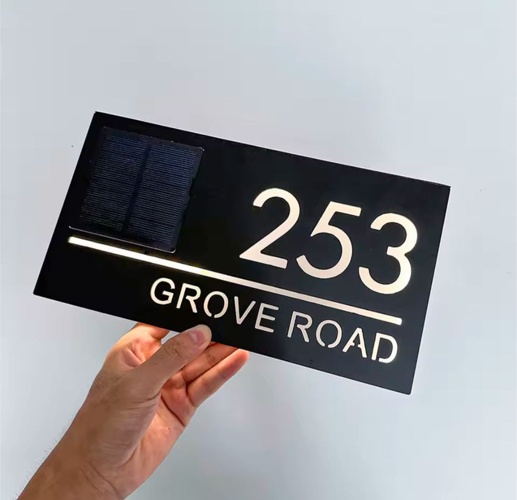 Solar Custom Acrylic House/Letterbox Sign