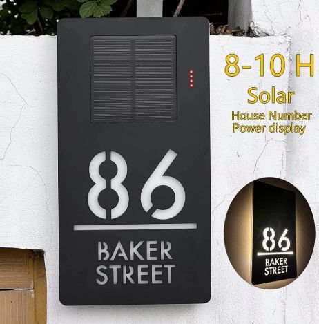 Solar Custom Acrylic House/Letterbox Sign